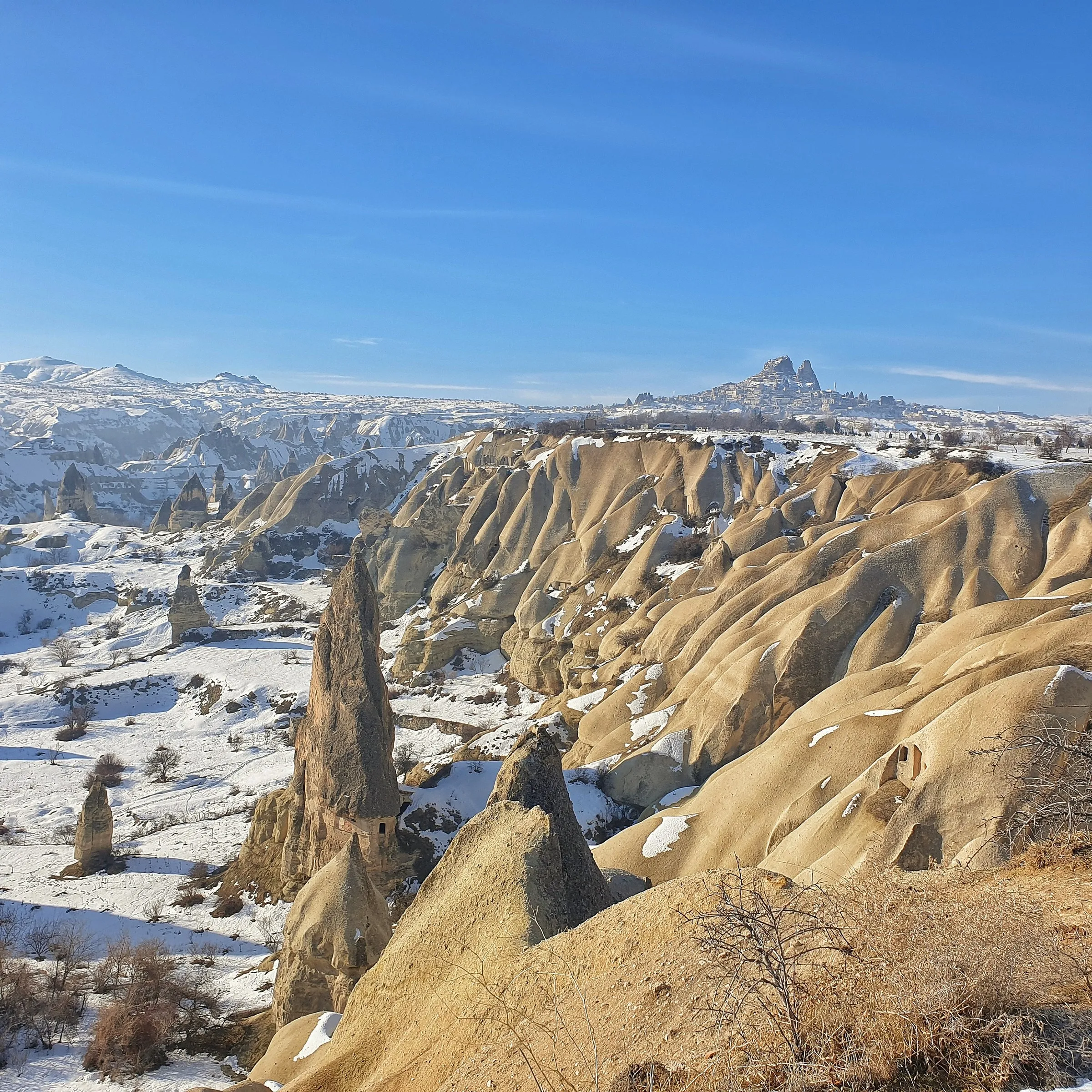 Snow-covered fairy chimneys in the valleys of Göreme, Cappadocia Snow-covered fairy chimneys in the valleys of Göreme, Cappadocia